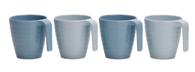 Stacking Mugs Shades of Blue Qty 4