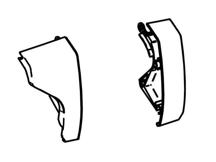 Thule 6300 Awning Leadrail End Cap LH and RH Anthracite