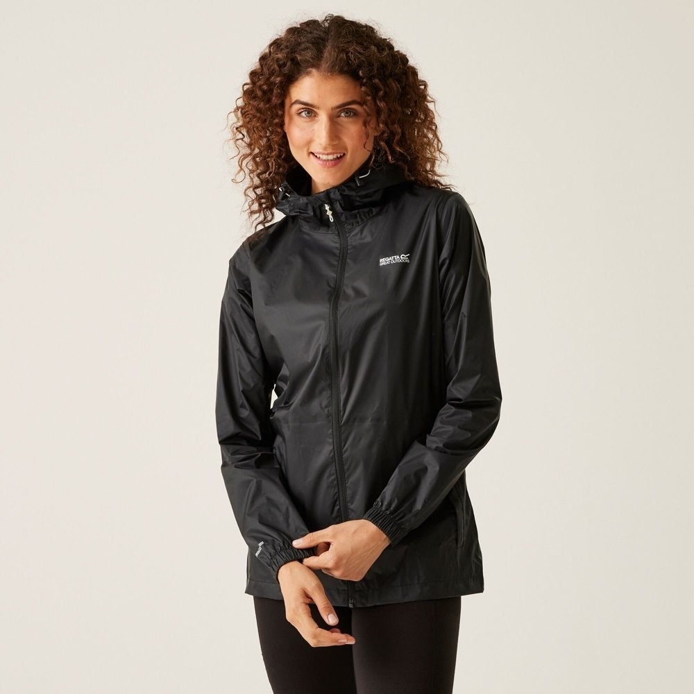 Regatta Pack It III Womens Waterproof Jacket Black Size 12