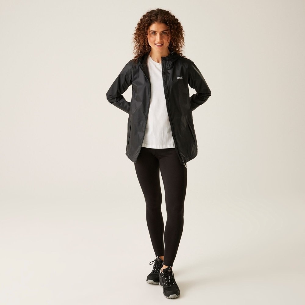 Regatta Pack It III Womens Waterproof Jacket Black Size 12