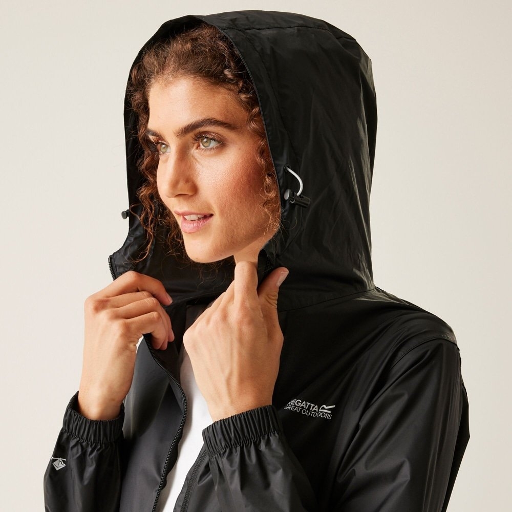 Regatta Pack It III Womens Waterproof Jacket Black Size 12