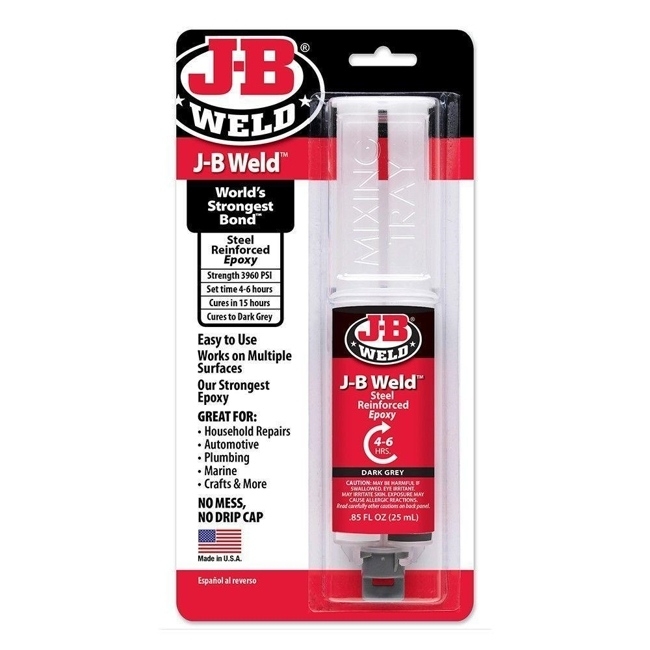 J-B Weld Cold Weld Steel Epoxy Syringe 25ml