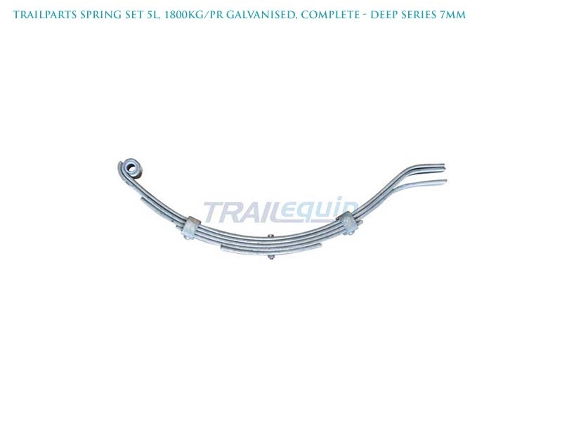 Trailparts Spring Set 5L 1800kg/pr Galvanised Complete - Deep Series 7mm