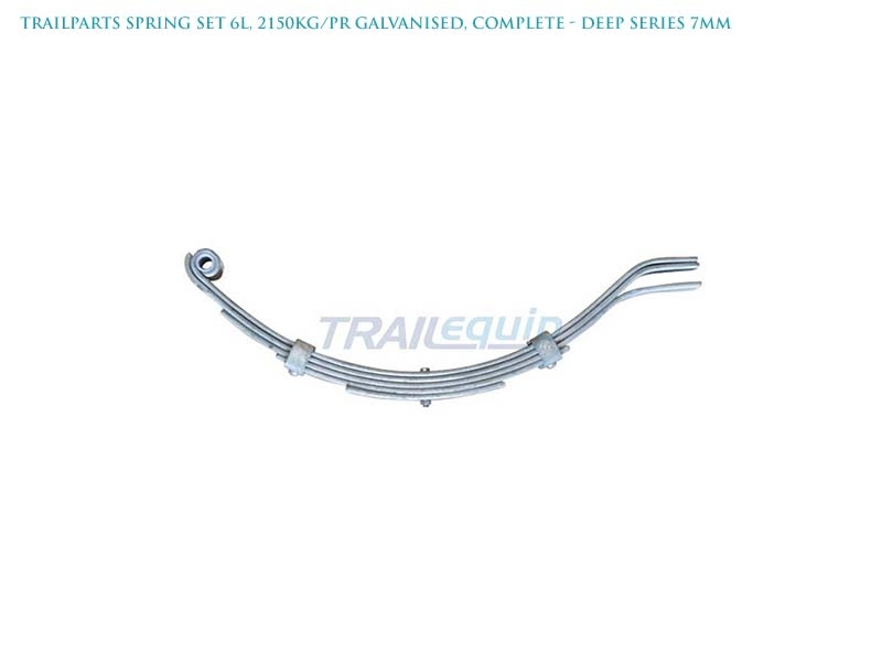 Trailparts Spring Set 6L 2150kg/pr Galvanised Complete - Deep Series 7mm