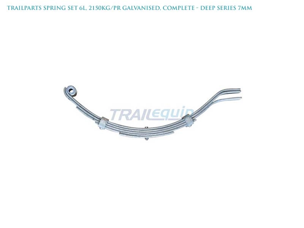 Trailparts Spring Set 6L 2150kg/pr Galvanised Complete - Deep Series 7mm Trailparts Spring Set 6L 2150kg/pr Galvanised Complete - Deep Series 7mm