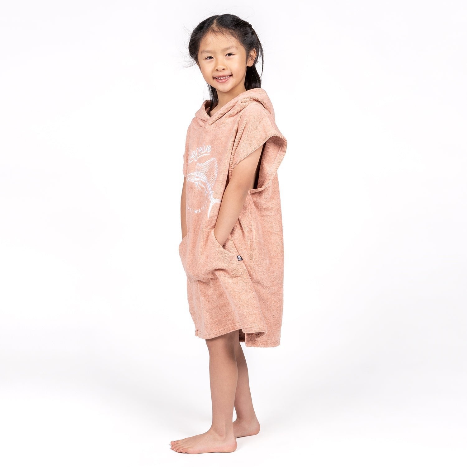 Desolve Sail Kids Beach Towel Poncho Dusty Pink S/M