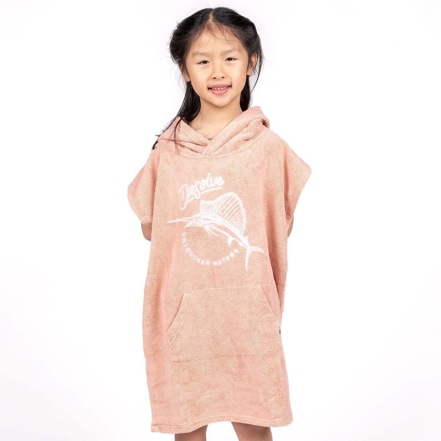 Desolve Sail Kids Beach Towel Poncho Dusty Pink S/M