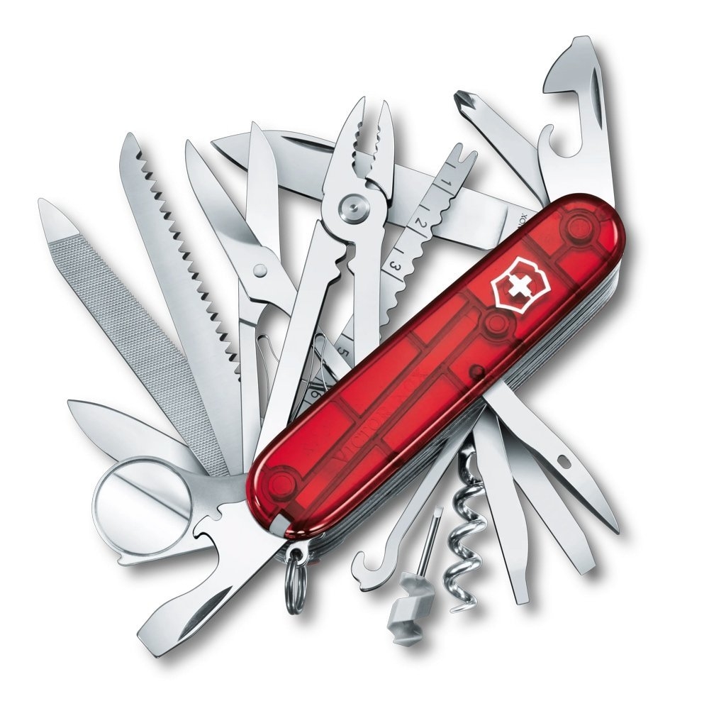 Victorinox Swiss Champ 33-in-1 Swiss Army Pocket Knife Red Translucent