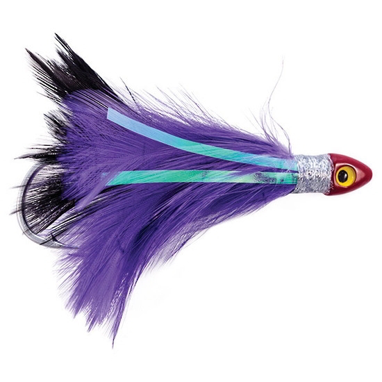 Black Magic Saltwater Chicken Feathered Lure 85mm Double Hook Blue/White
