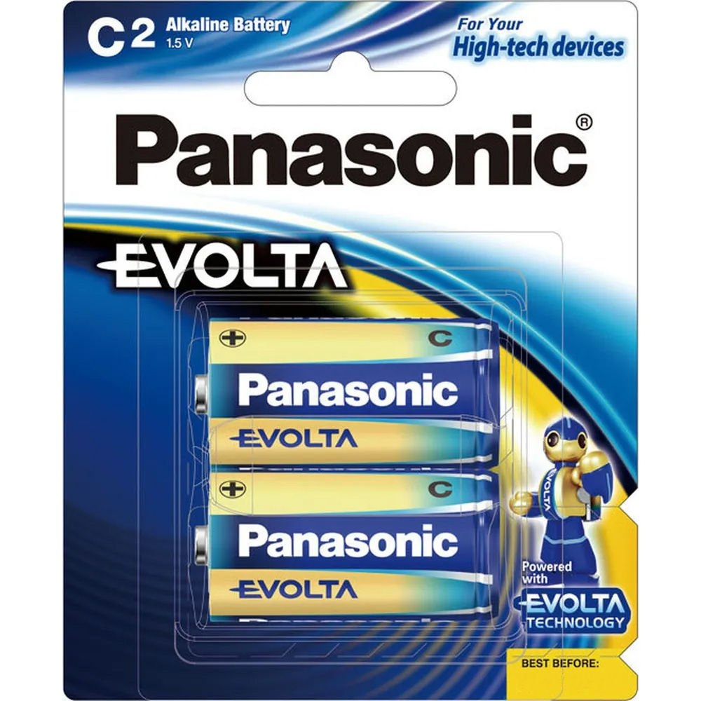 Panasonic EVOLTA Premium Alkaline Batteries C 2-Pack