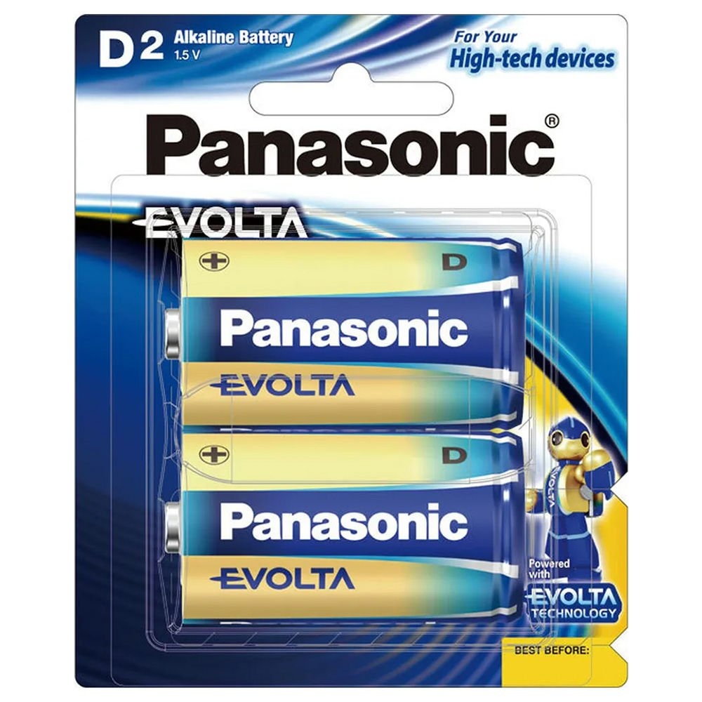 Panasonic EVOLTA Premium Alkaline Batteries D 2-Pack