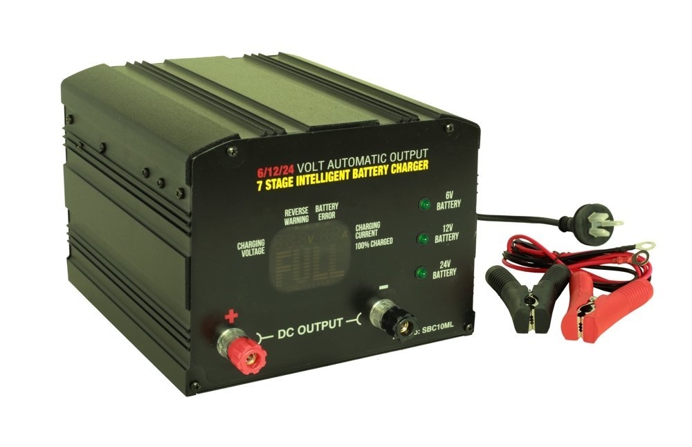 Powertrain Automatic Selection 8-Stage Workshop Battery Charger 6V/12V/24V 10A
