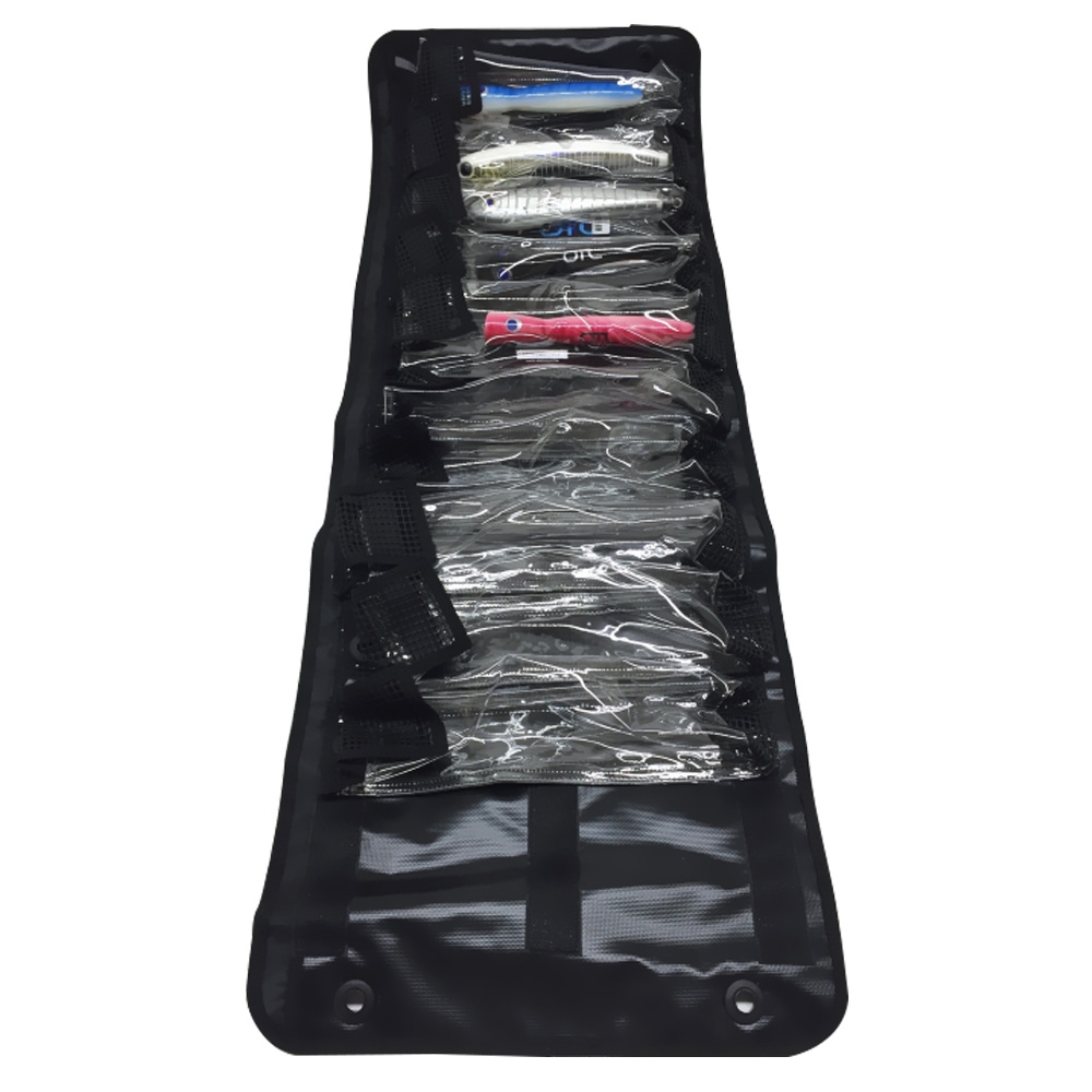 Zeets Stickbait and Popper Roll Up Tackle Bag with Velcro Removable Self Draining Pockets