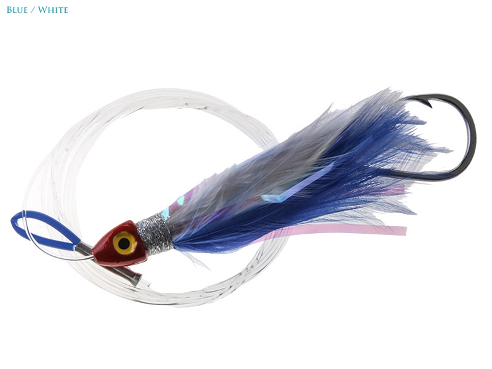 Black Magic Saltwater Chicken Feathered Game Lure 85mm Double Hook Black Magic Saltwater Chicken Feathered Game Lure 85mm Double Hook