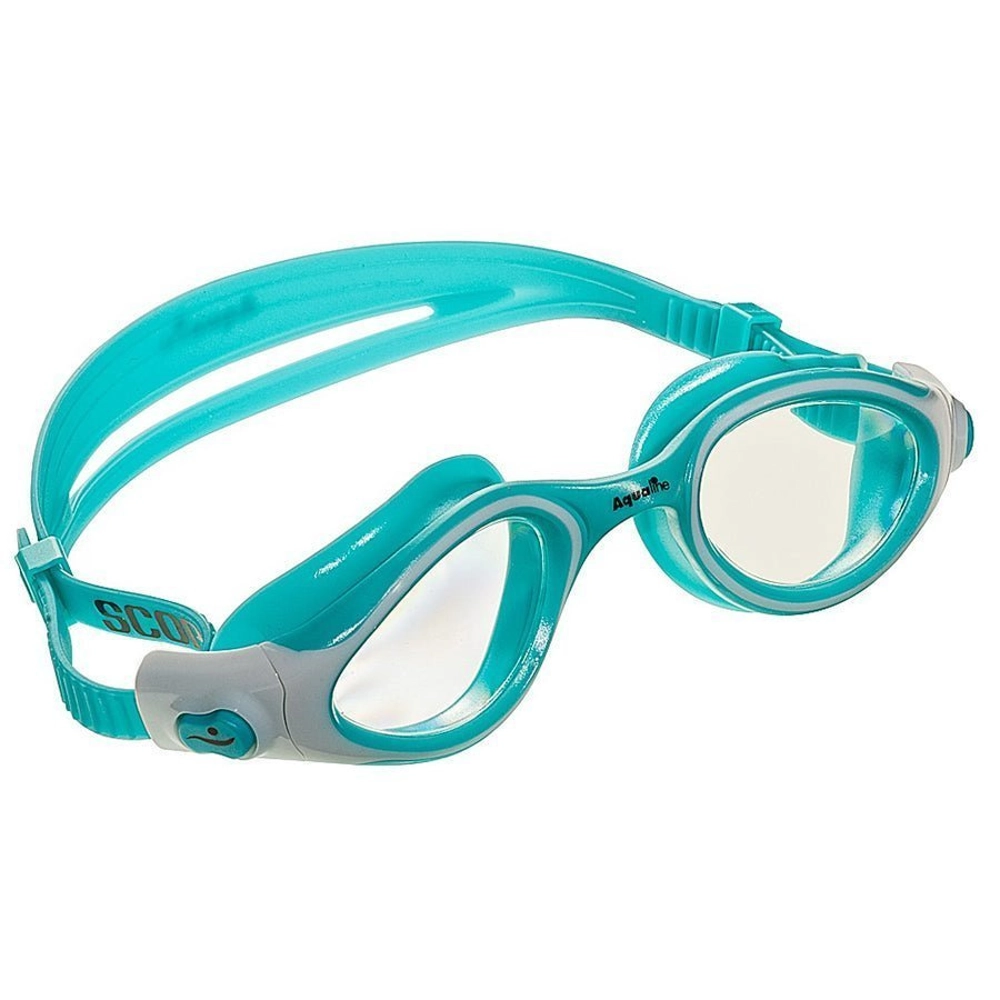 Aqualine Scope Swimming Goggles White/Teal Aqualine Scope Swimming Goggles White/Teal