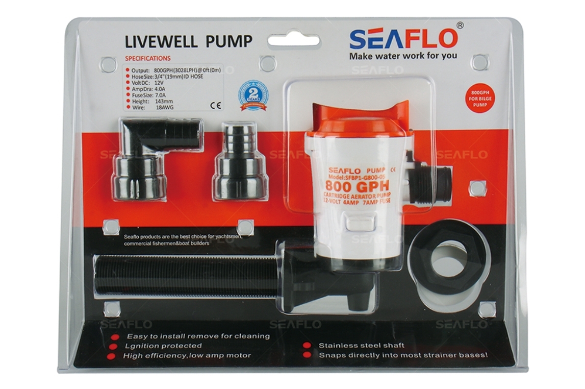 Seaflo Horizontal Livewell Live Bait Pump 12V
