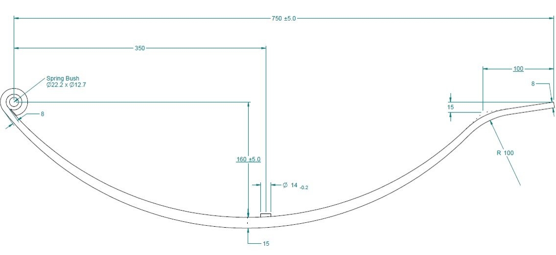 Trojan Trailer Taper Leaf Spring Kit