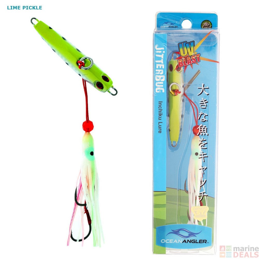 Ocean Angler Jitterbug Inchiku Lure 100g Lime Pickle