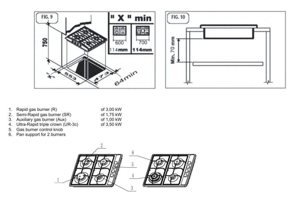 Challenger Gas Wok Burner Hob 240V