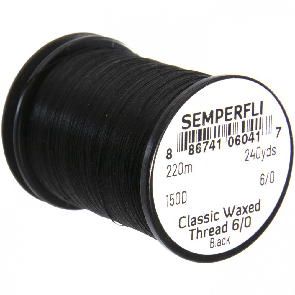 Semperfli Classic Waxed Thread 6/0 240 Yards Black
