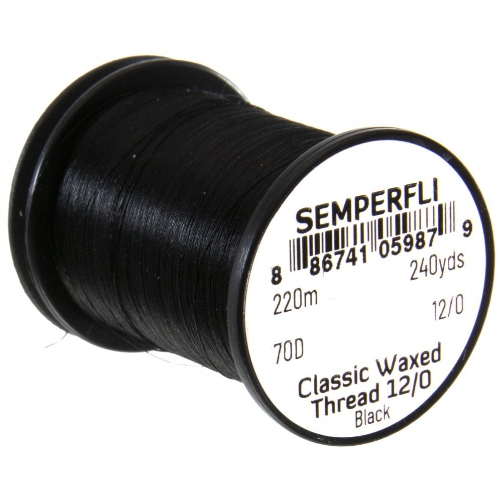 Semperfli Classic Waxed Thread 12/0 240 Yards Black