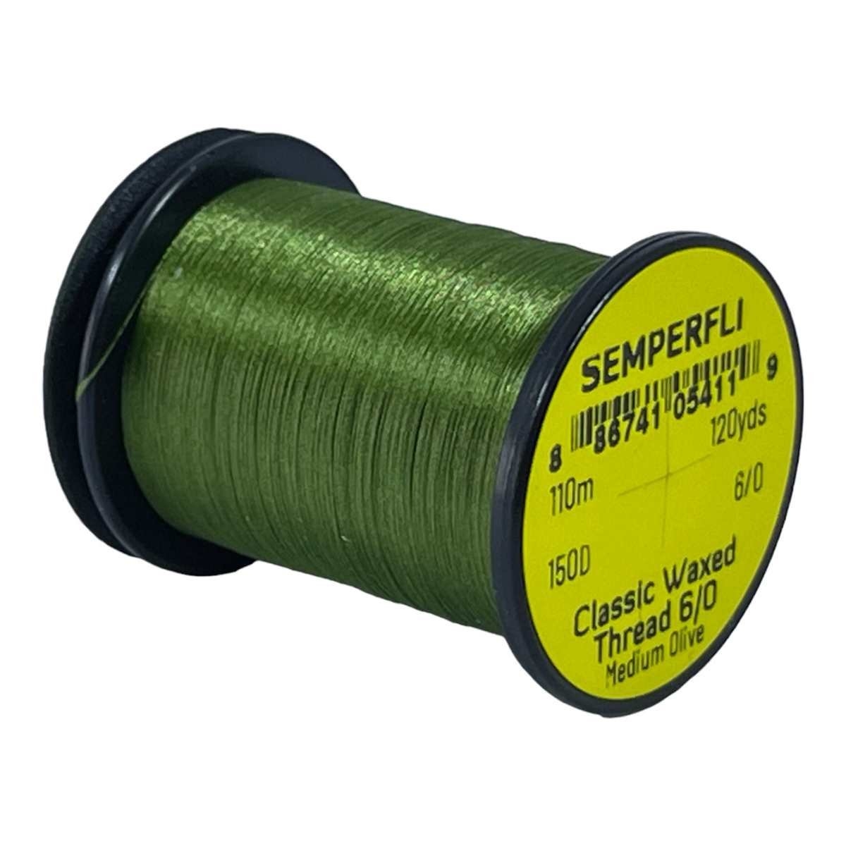 Semperfli Classic Waxed Fly Tying Thread 6/0 110m Medium Olive
