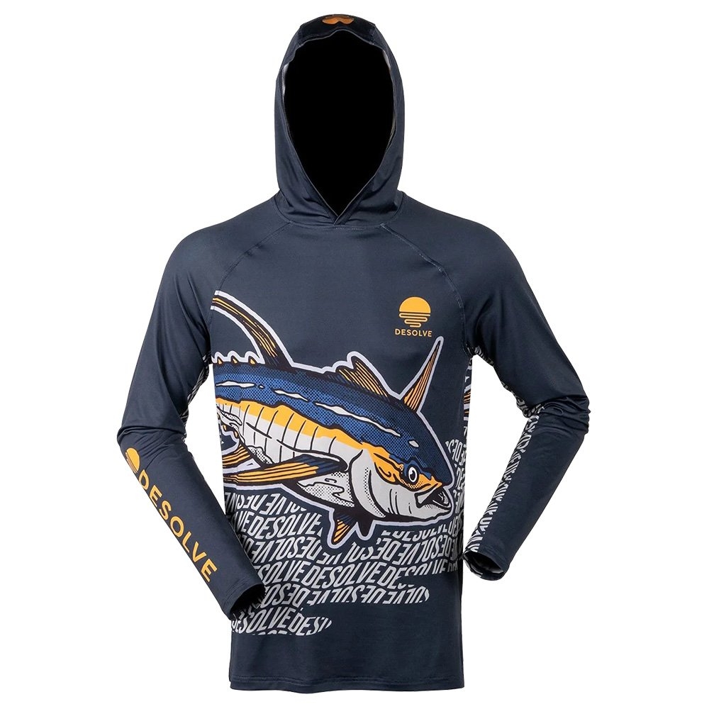 Desolve SolarDry UPF50+ Fishing Hoodie Yellowfin Navy M