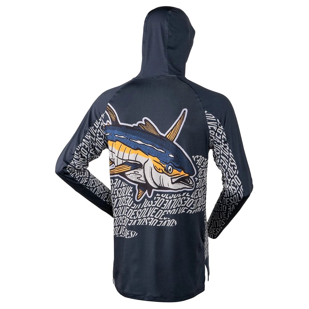 Desolve SolarDry UPF50+ Fishing Hoodie Yellowfin Navy M