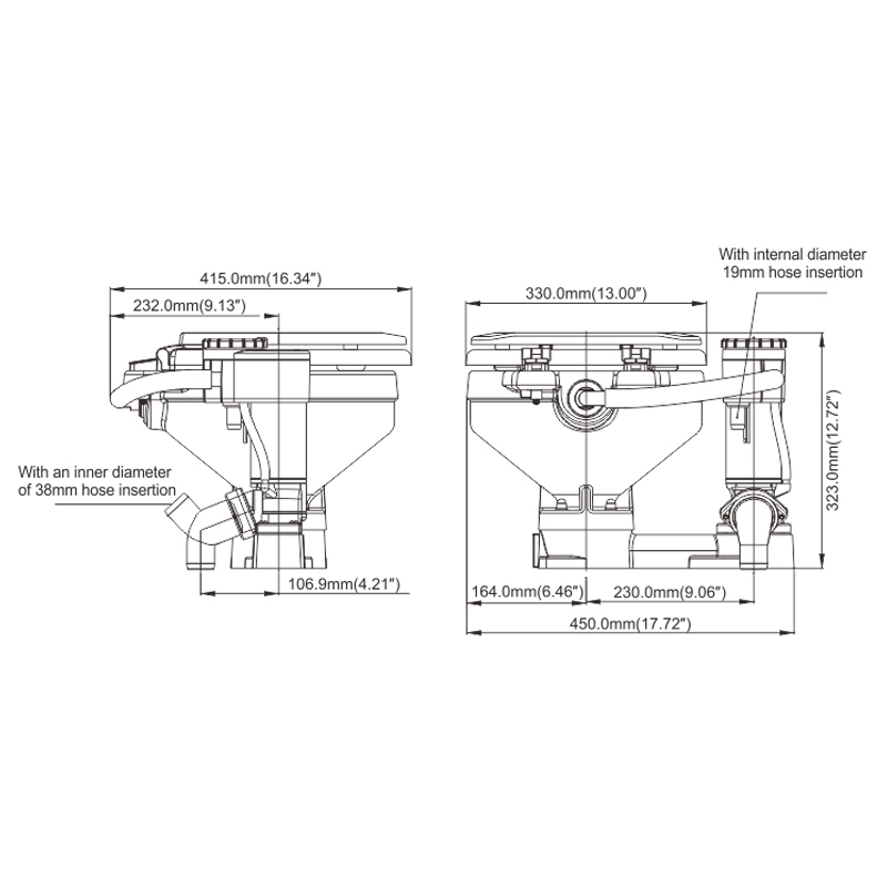 Seaflo Electric Conversion Marine Toilet Compact 12V