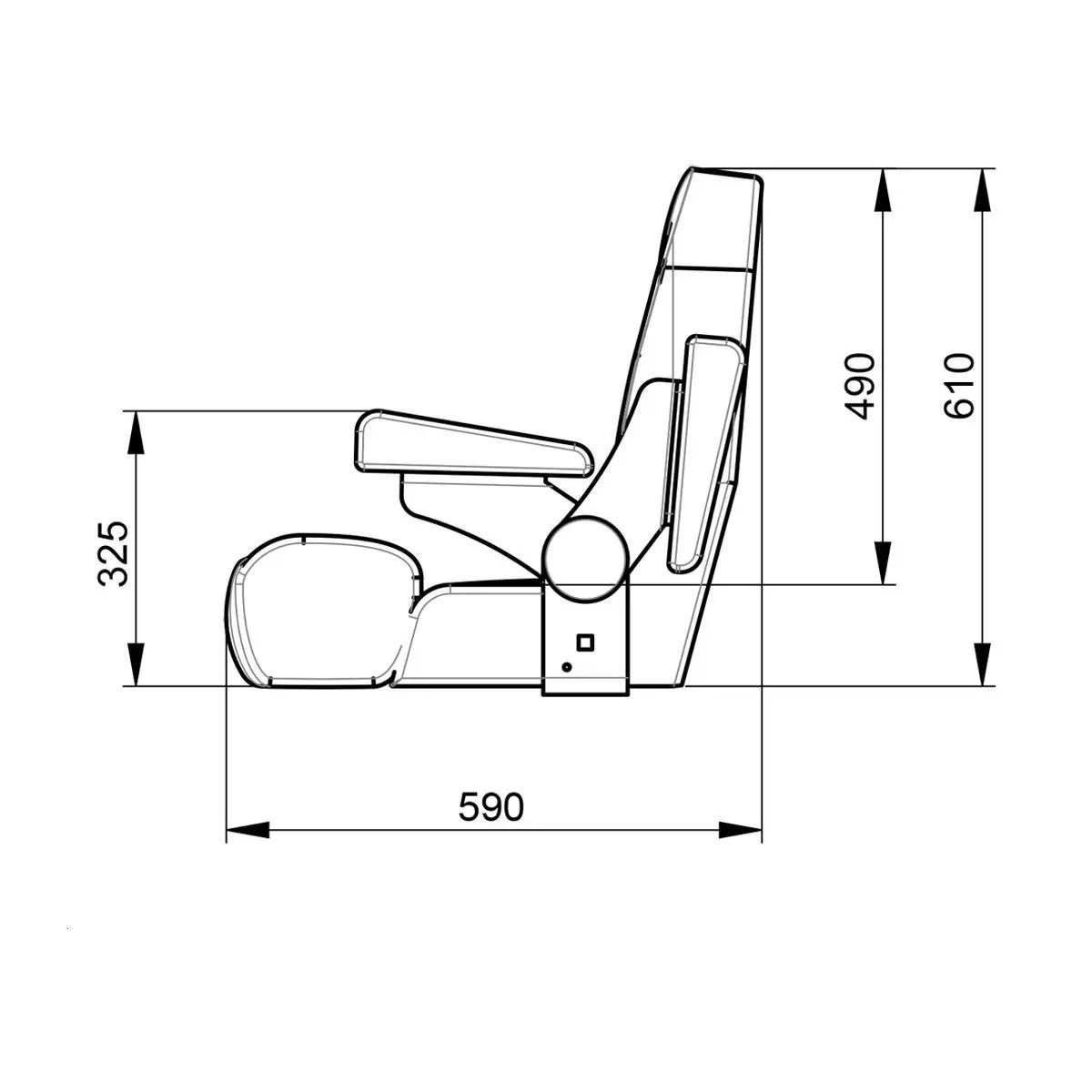 V-Quipment Seaman Helm Seat with Flip-Up Squab Orange Brown