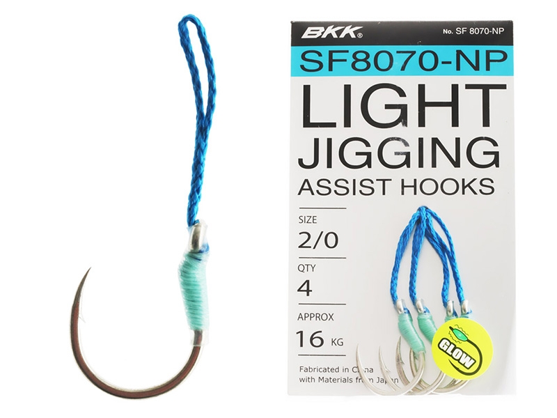 BKK SF8070-NP Light Jigging Assist Hook 2/0 Qty 4