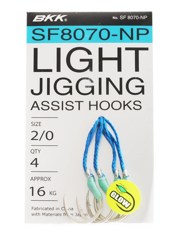 BKK SF8070-NP Light Jigging Assist Hook 2/0 Qty 4