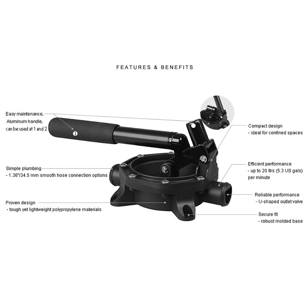 Seaflo Manual Bilge Pump Aluminium Handle 720GPH