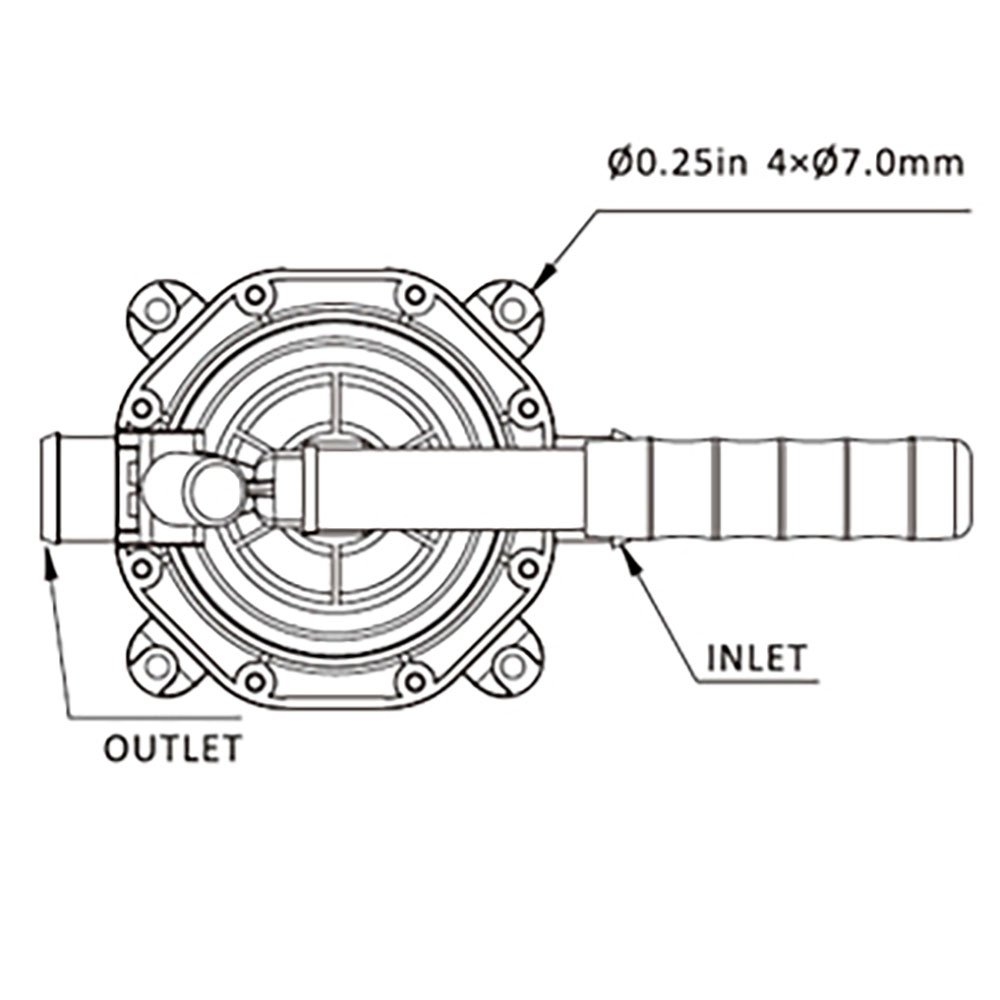 Seaflo Manual Bilge Pump Aluminium Handle 720GPH