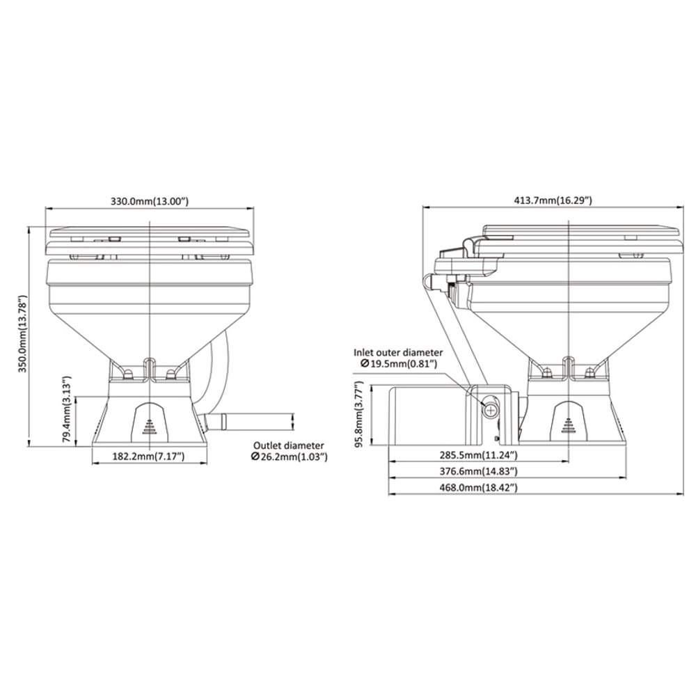 Seaflo Electric Marine Toilet - Regular 24V Seaflo Electric Marine Toilet - Regular 24V
