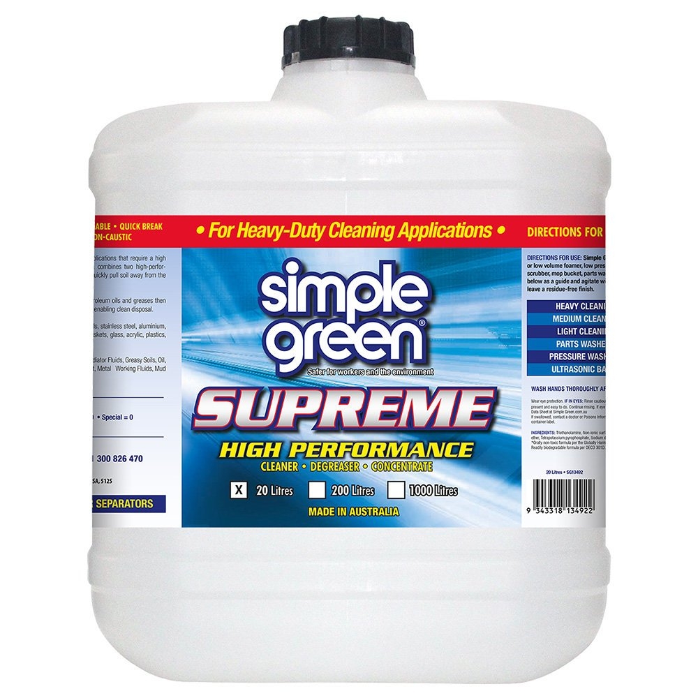 Simple Green Supreme High Performance Cleaner and Degreaser Concentrate 20L