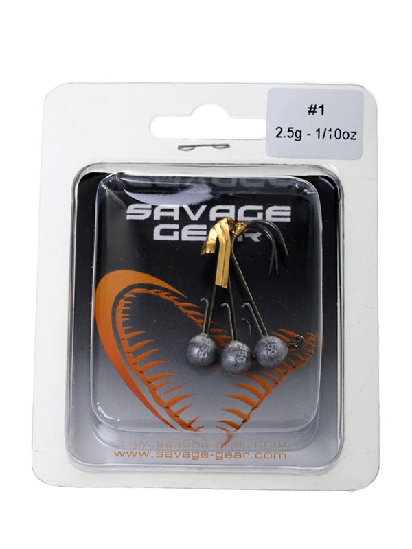 Savage Gear Ball Jig Heads No.1 2.5g Qty 3