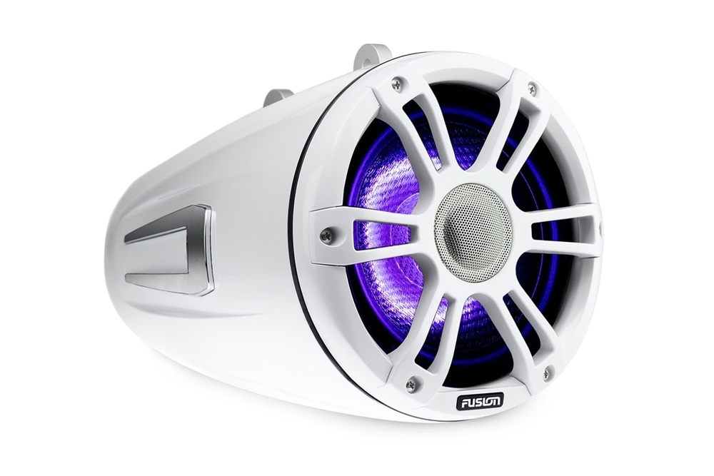 Fusion Signature 3 Wake Tower Sports White LED Marine Speakers 8.8in 330W