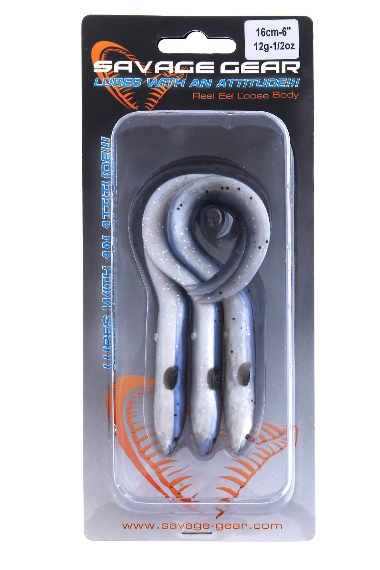 Savage Gear Real Eel Soft Bait 16cm Blue Black Pearl Qty 3