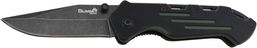 Summit Gear Pocket Knife 8cm Green Stripes 