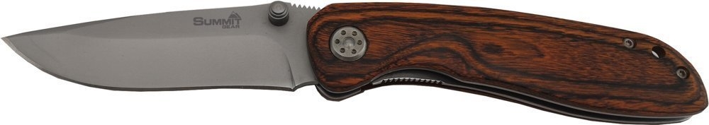 Summit Gear Pocket Knife 8cm Wooden Handle 