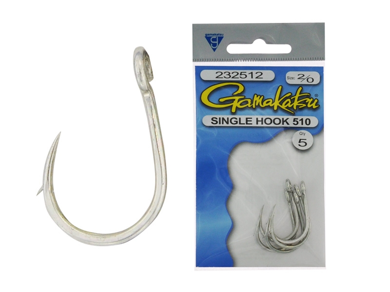 Gamakatsu Single 510 Hook 2/0 Qty 5