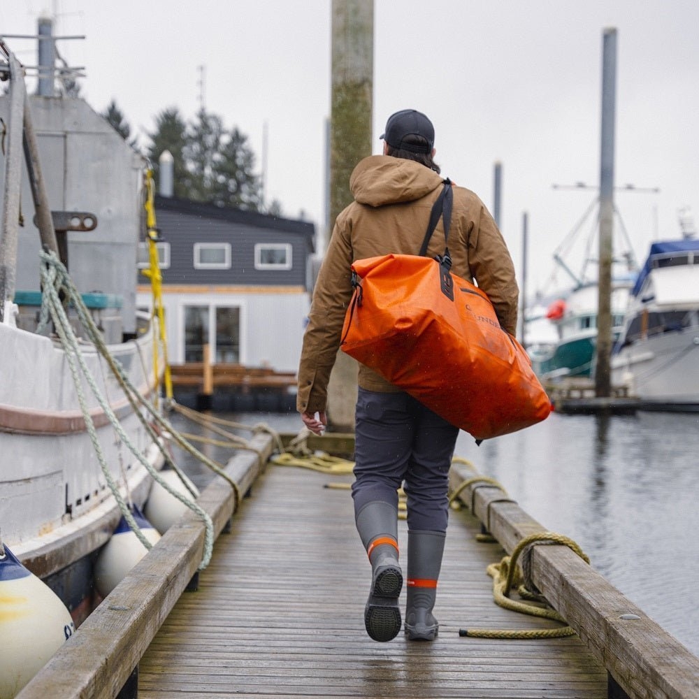 Grundens Shackleton 2.0 Waterproof Dry Duffle Bag 105L Red Orange