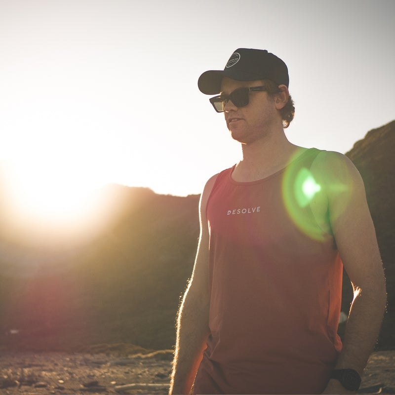 Desolve Shark Mens Singlet Burgundy Medium