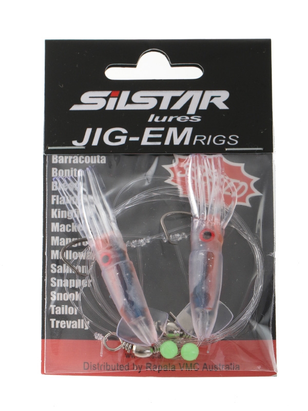 Silstar Jig-em Squid Flasher Rig 7cm Blue/Orange