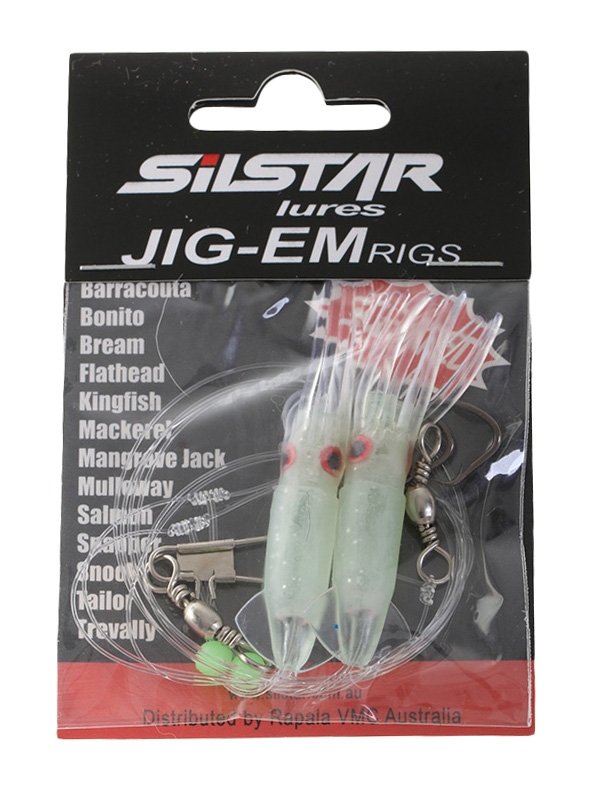 Silstar Jig-em Squid Flasher Rig 7cm Lumo