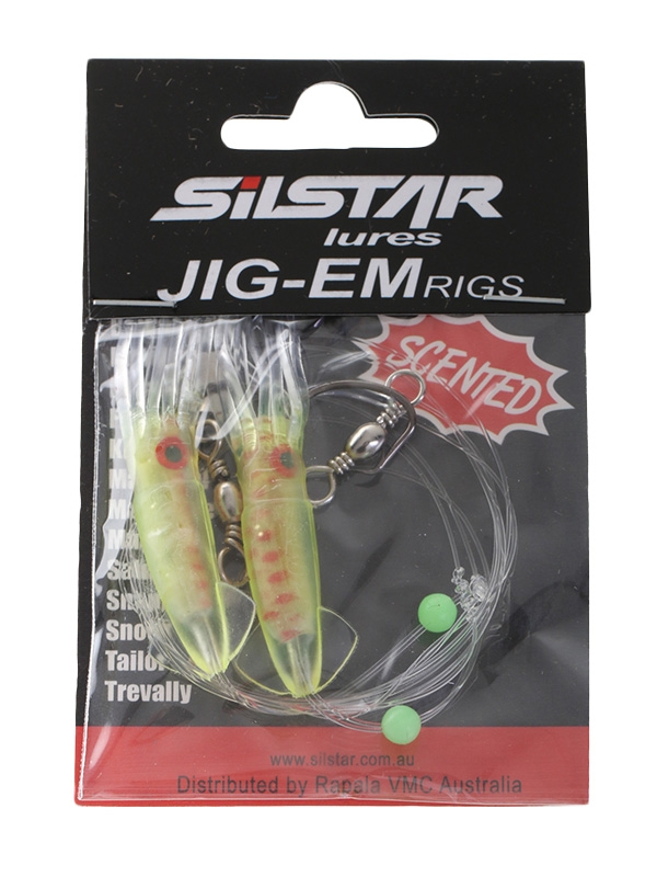 Silstar Jig-em Squid Flasher Rig 7cm Yellow/Orange