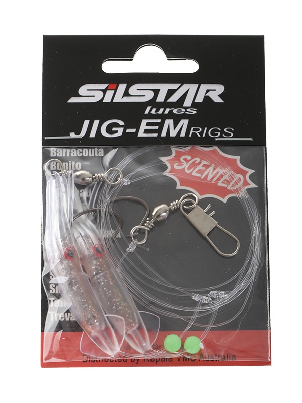 Silstar Jig-em Squid Flasher Rig 7cm Natural Brown