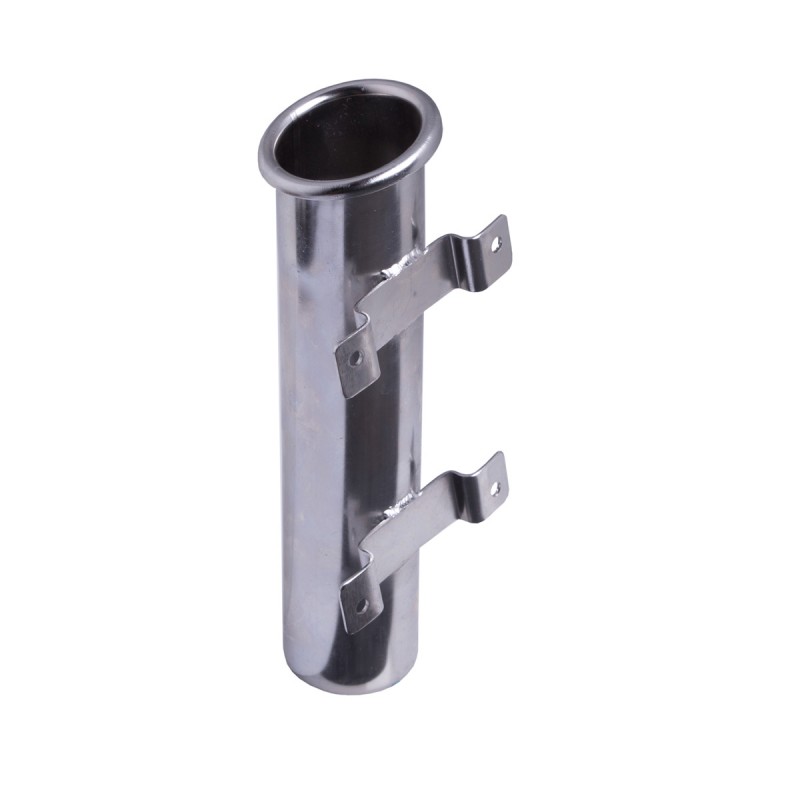 Manta 316 Polished Stainless Side Mount Rod Holder Angled