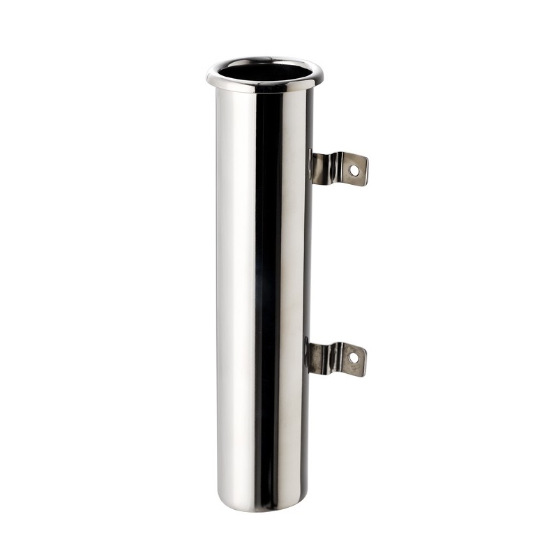 Manta 316 Polished Stainless Side Mount Rod Holder Straight